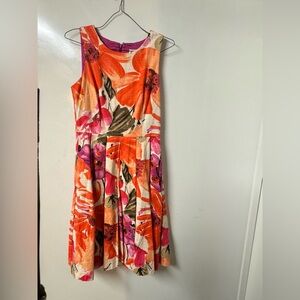 Eliza J Floral Sleeveless A-Line Midi Dress